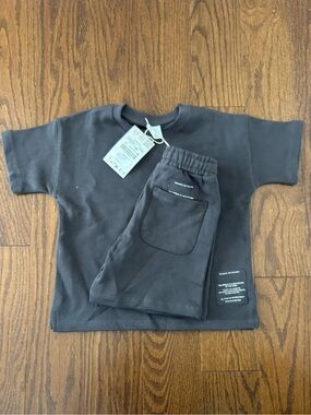 Zara Kids Charcoal Tee & Shorts Set